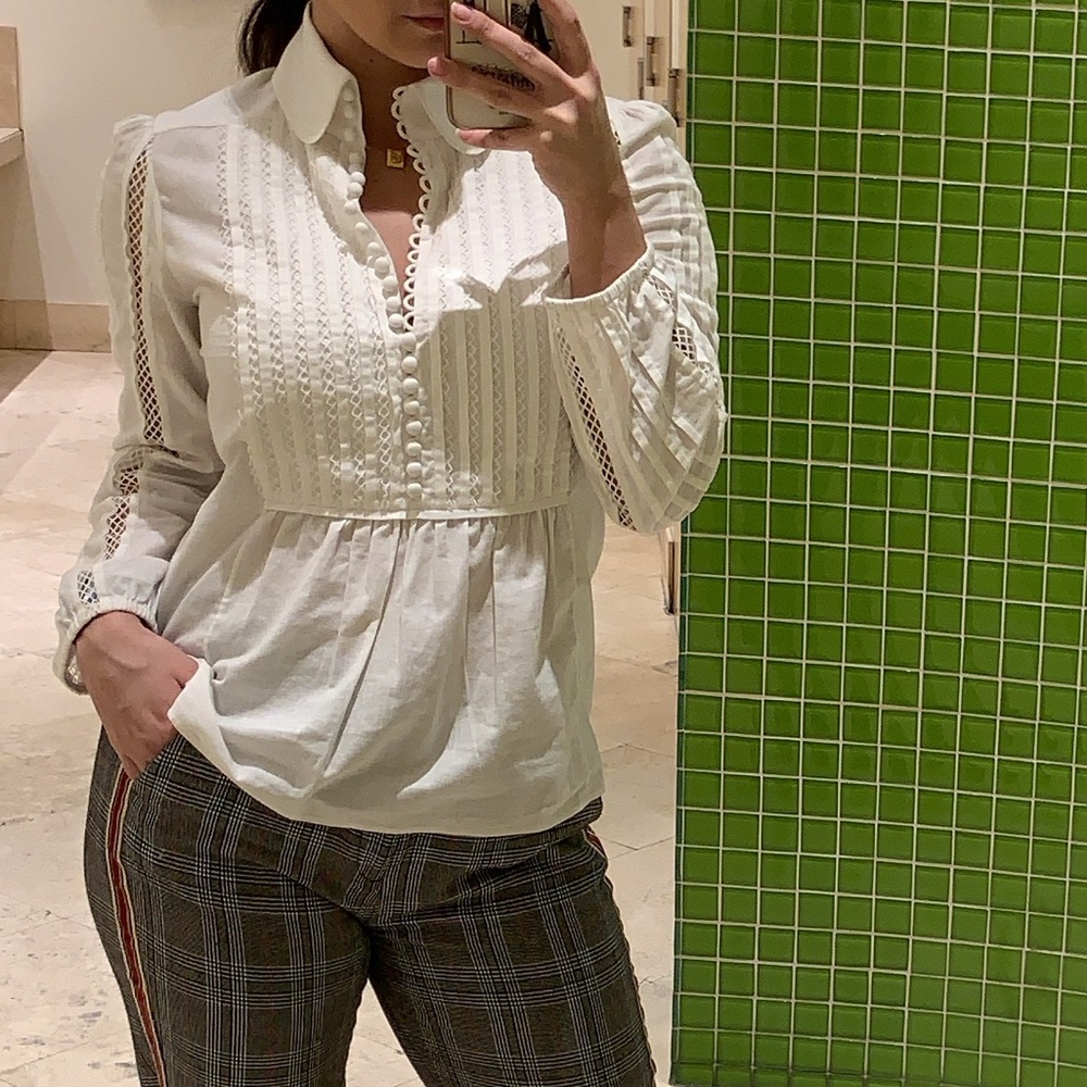 Chloe White Collared Blouse